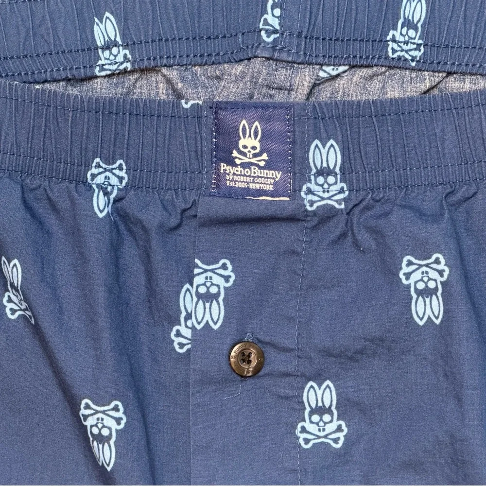 Psycho Bunny Navy Boxers with Bunny Pattern Size XXL
